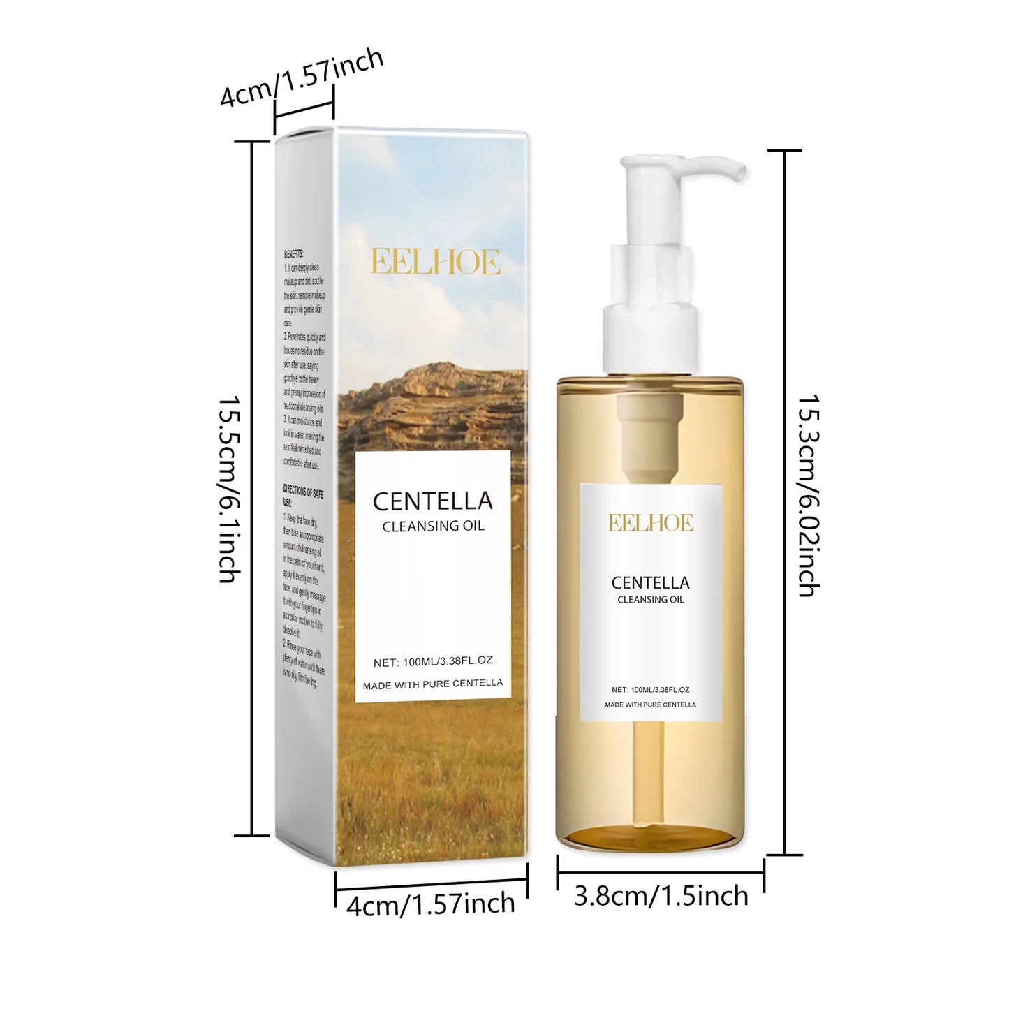 Centella Skin Care Set Centella Serum Face Wash Cleansing Oil Facial Care Set Soothing Refreshing Smooth Glowing Face Essence