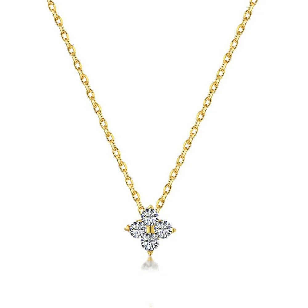 Necklace for Women 18K Gold Plated Four Leaf Grass Collar Chain